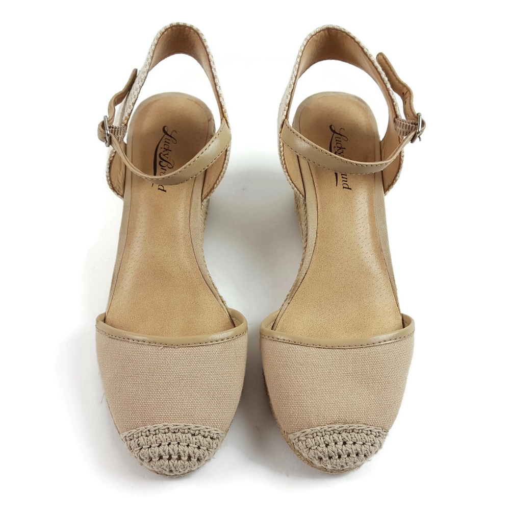 Lucky Brand Kerol Espadrille Woven Cap Toe Wedges